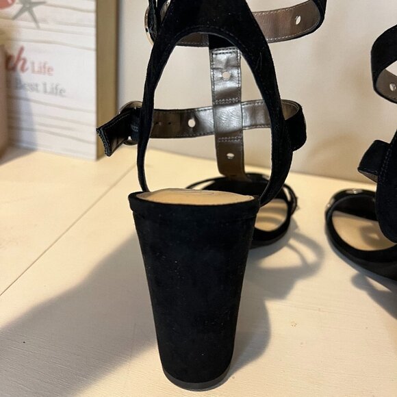 Like New Sam & Libby Evita Grommet Double Strap Chunky Heel, Size 9 - Picture 7 of 12